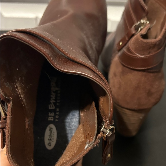 Dr. Scholl's Brown Leather Wedge Boots - Picture 3 of 3